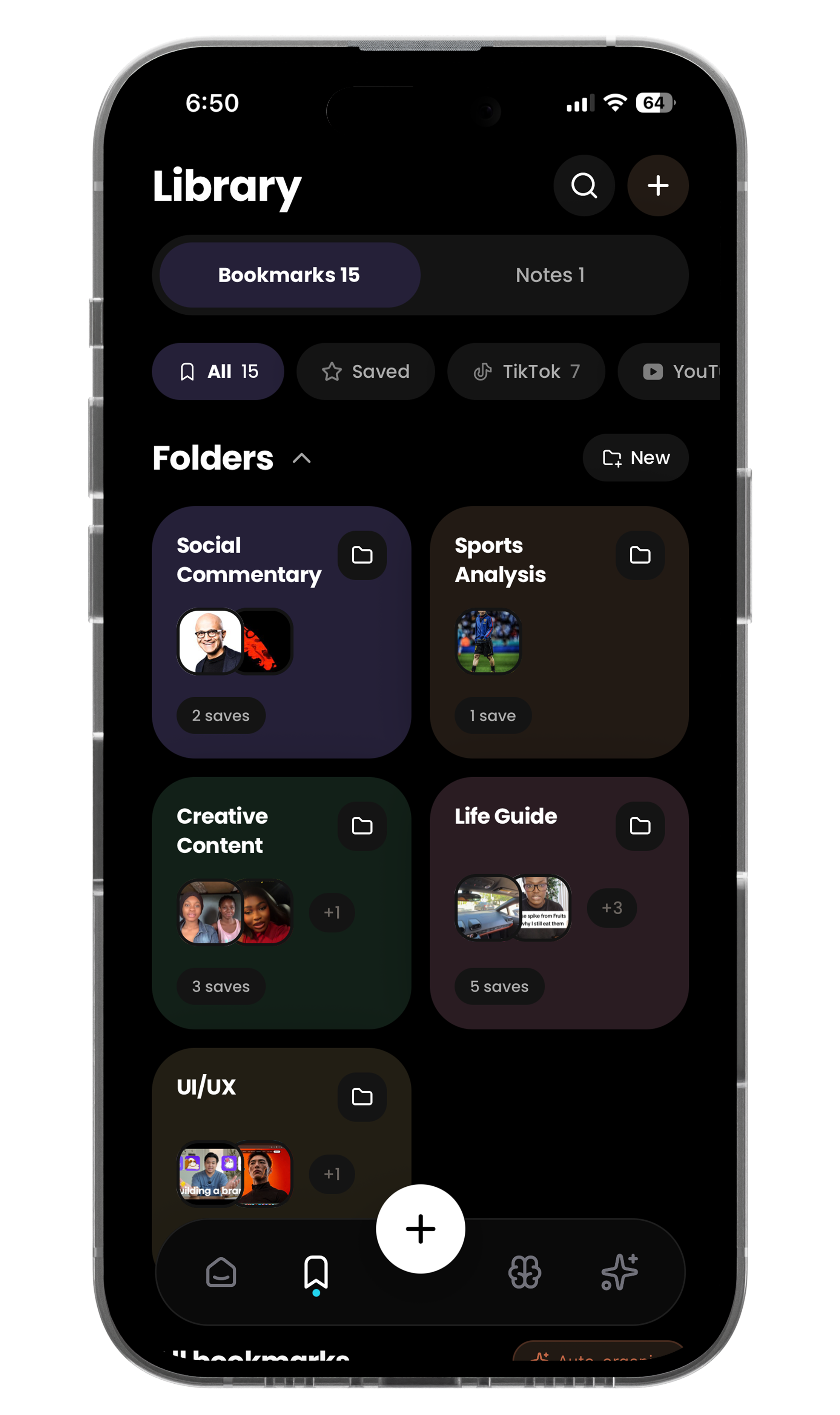 Library folders organized automatically in Notemarq